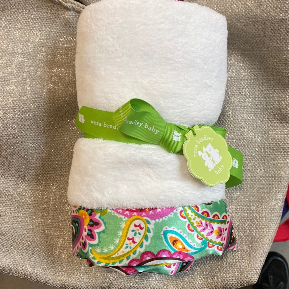 VERA BRADLEY Tutti Frutti PLUSH BABY BLANKET  12768-140 NEW NIP Green Pink
